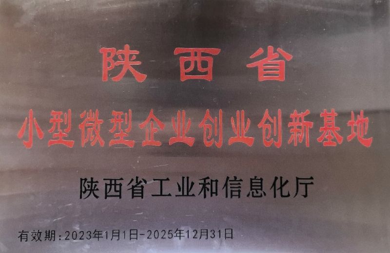 陕西省小型微型企业创业创新基地